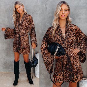 Linwood Leopard Twist Kimono Dress